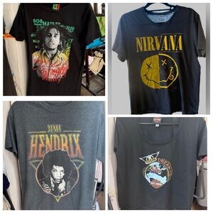 Band & Music T-Shirt Bundle (4 pcs) Size M Unisex Graphic Tees